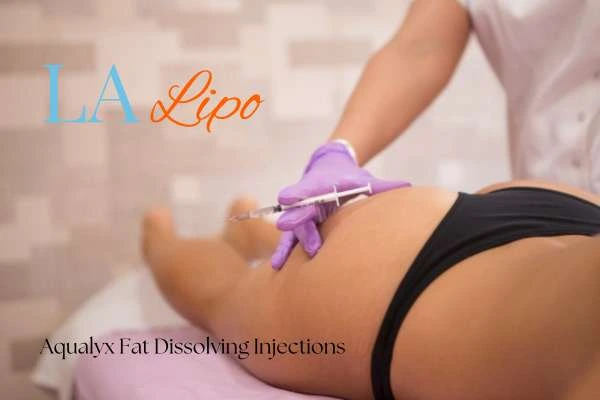 Woman having fat dissolving injections Greater London (Hillingdon) on thighs